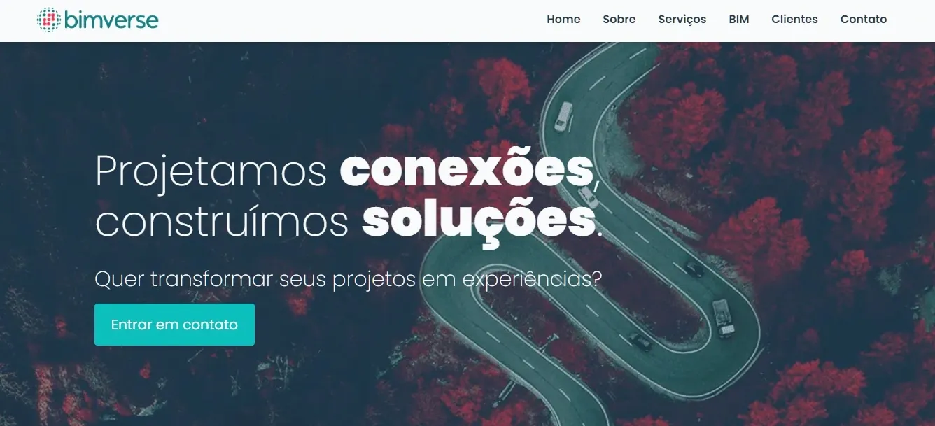 landing page for a BIM entreprise